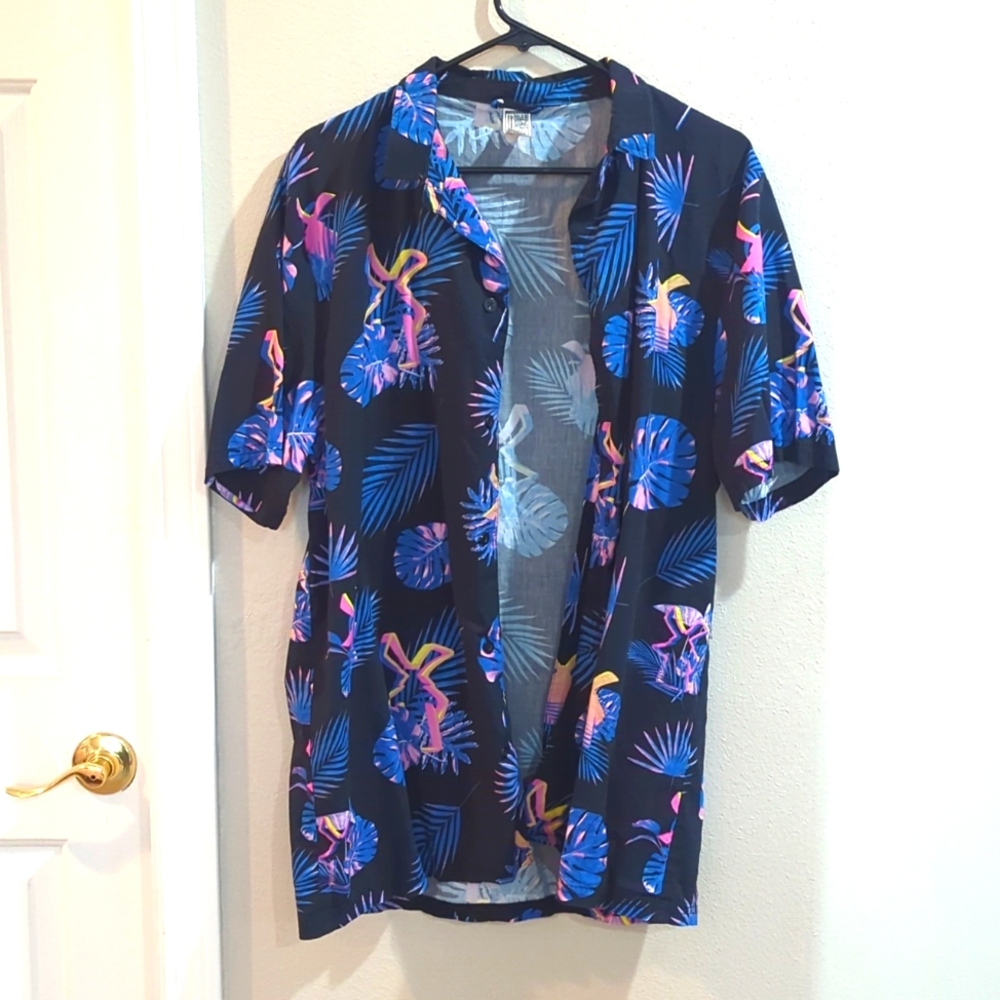 Dutch Bros tropical button up shirt